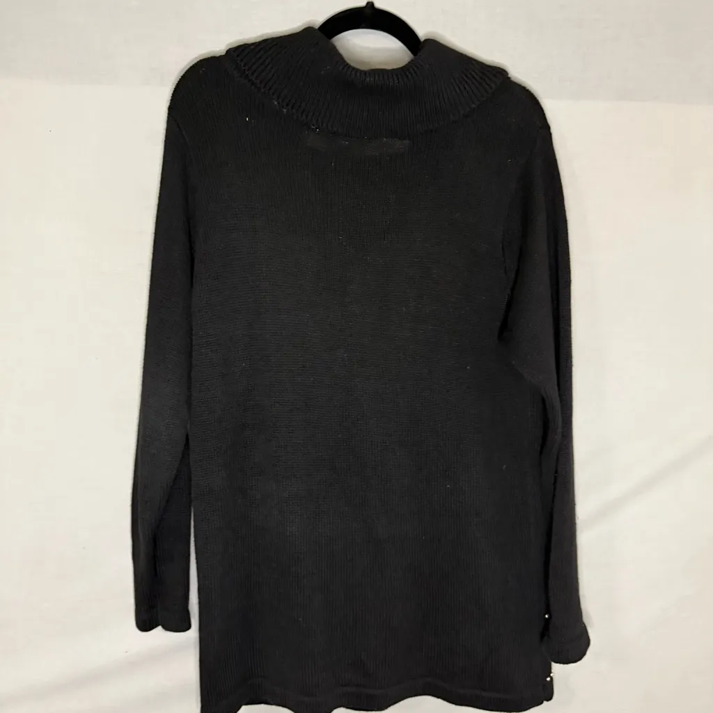 Vintage Victoria Jones Womens Beaded Ugly Christmas Sweater Poinsettias Medium‎ - Image 7