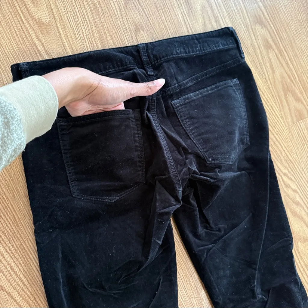 Gap 1969 Womens Always Skinny Velvet Pants Size 28R Black Zipper Accents - Image 9