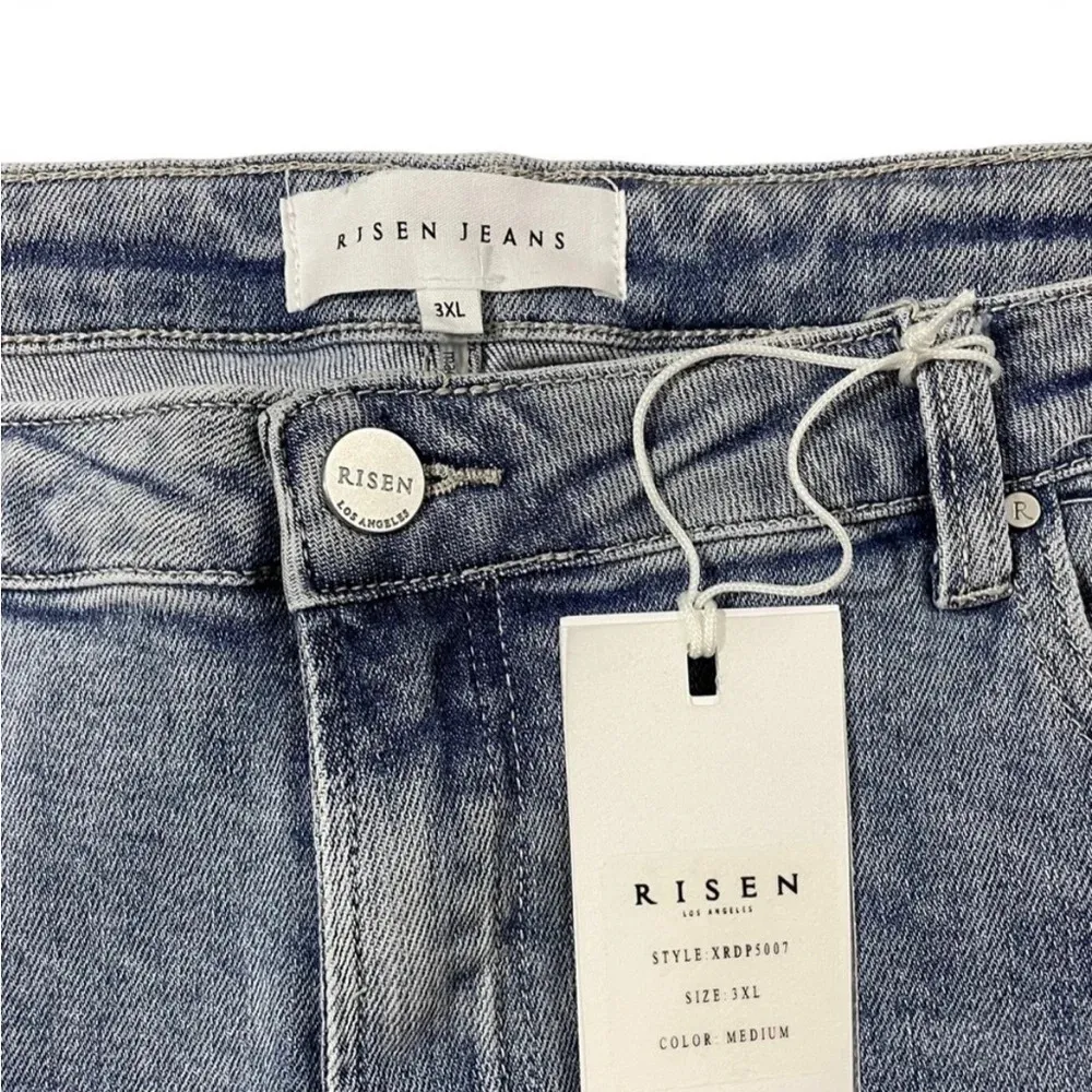 NWT RISEN High Rise Distressed Plus Size Boyfriend Jeans - Image 4