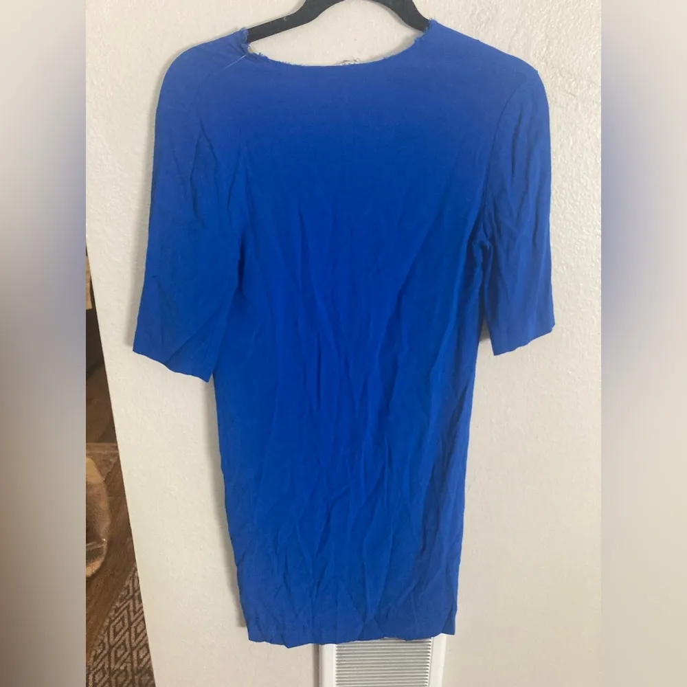 Sandro Blue V-Neck Mini Dress Size 1 (US 4) - Image 9