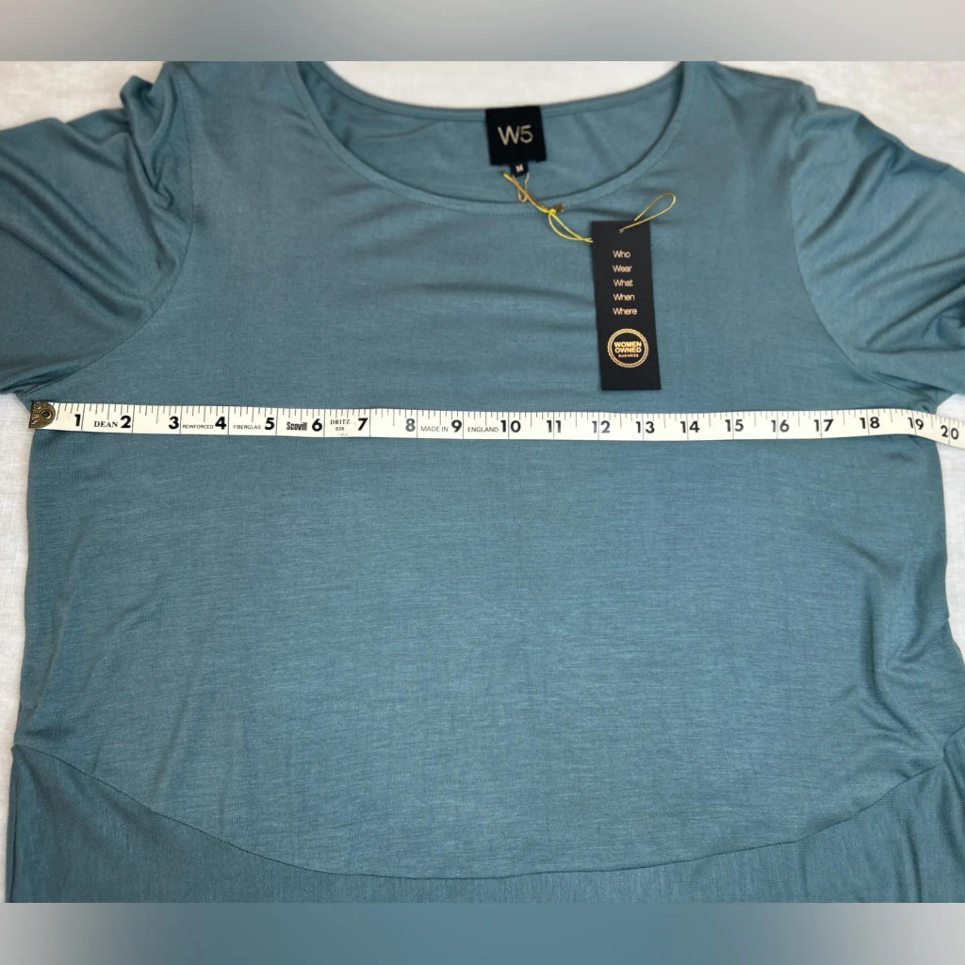 W5 Blue Teal Ruffle Sleeve Blouse Women’s Medium NWT - Image 7