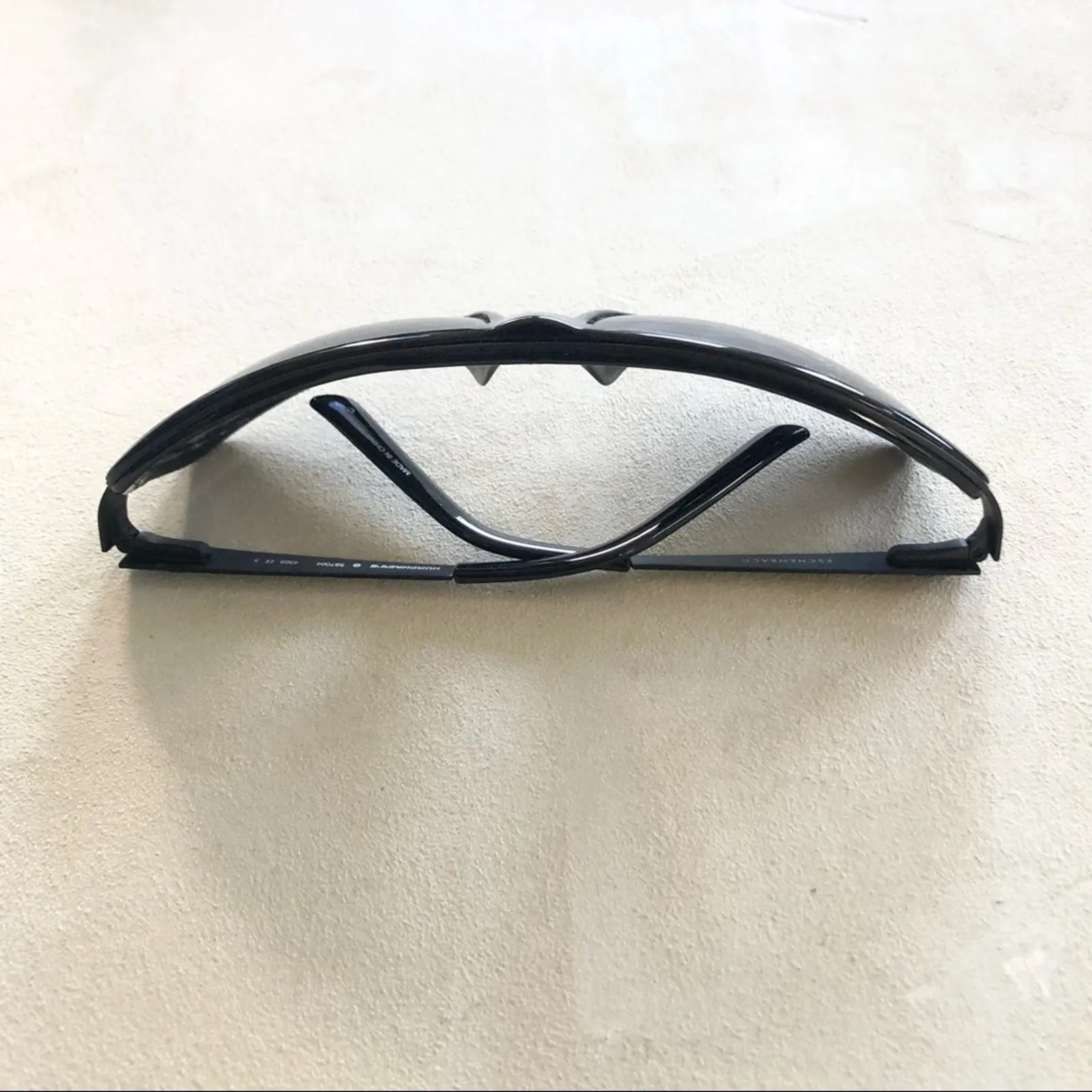 Humphreys Eschenbach Black Long Rectangular Thick Framed Sunglasses Vintage - Image 10