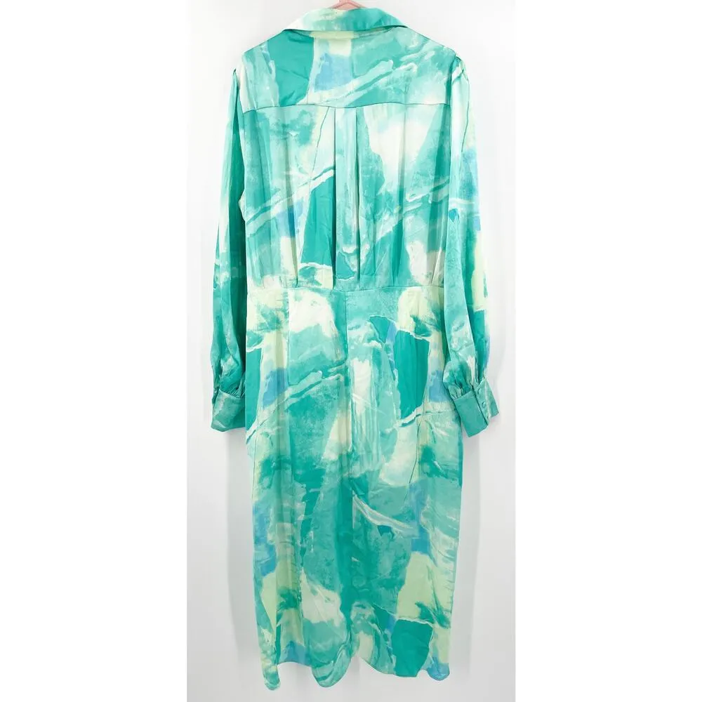 LUXXEL Dress Size 2X Garden Party Satin Midi Plus Curvy Wedding Cocktail Formal - Image 3