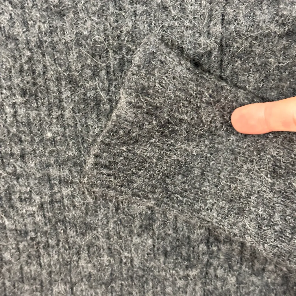 Wilfred Free (Aritzia) charcoal grey ribbed mockneck sweater dress Italian yarn - Image 4