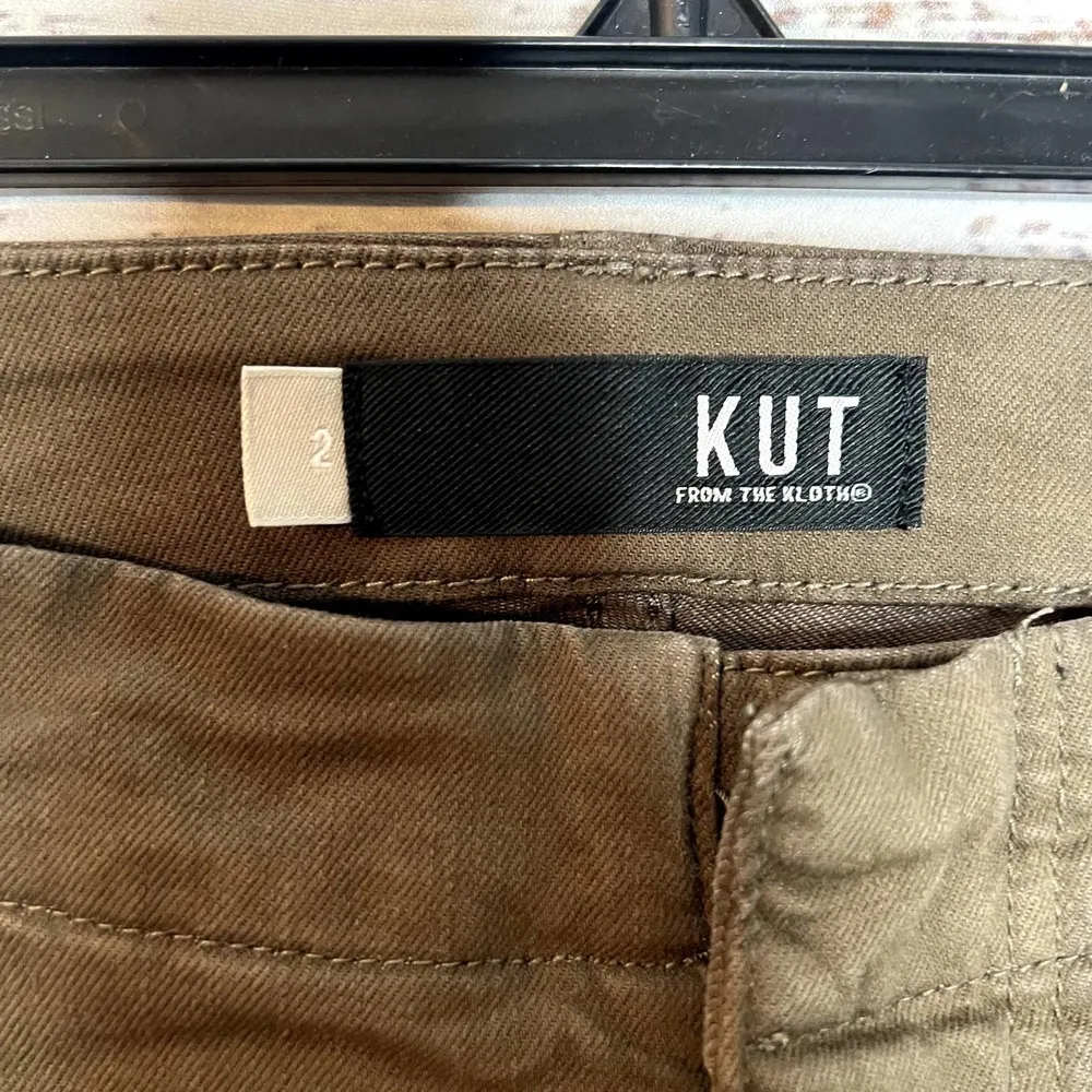 KUT FROM THE KLOTH Frida High Waist Side Stripe Joggers Army Green 2 - Image 3