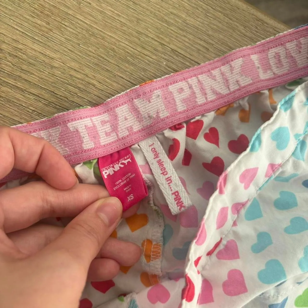 Victoria Secret Pink Colorful Heart Y2K Low Waisted Pajama Pants XS - Image 5
