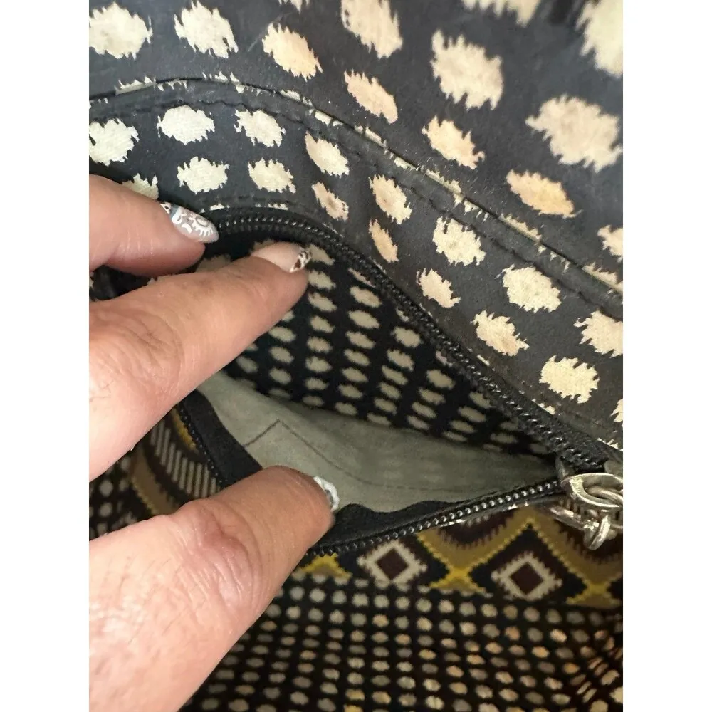 Gigi Hill Sunburst Coated Canvas Tote Shoulder Bag Matching Zip Around Wallet Black - Image 6