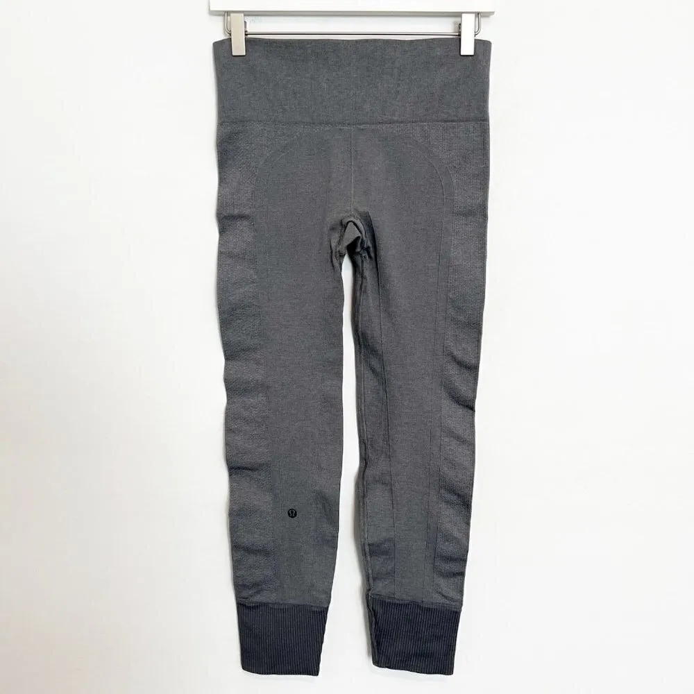 Lululemon Ebb To Street Seamless Slate Gray Athletic Workout Leggings Gym Size 6 - Image 9