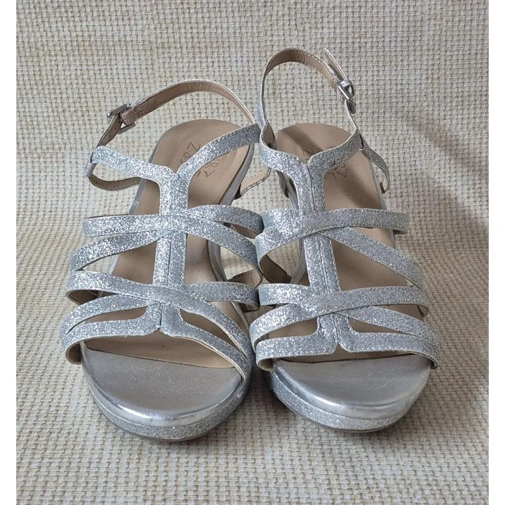 Naturalizer Baylor Silver Women's Size 8W Heels Pumps Sparkle Glitter Prom Event - Image 3
