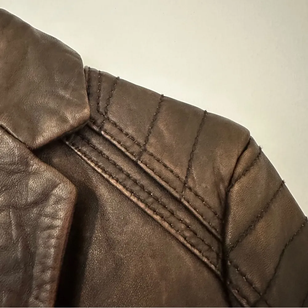 Neiman Marcus Leather Moto Jacket - Image 5