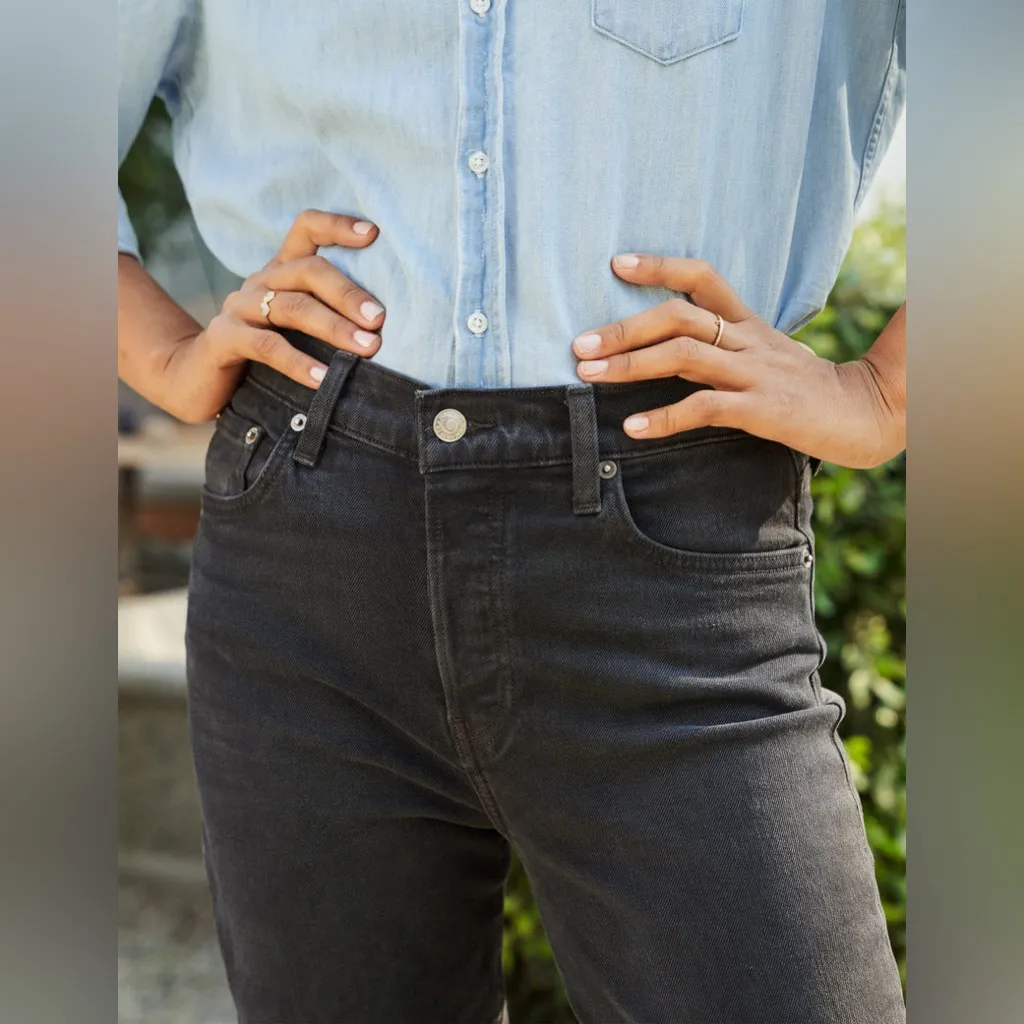 Frank & Eileen Cork Everyday Denim Straight Leg Jeans Washed Black 24 - Image 3