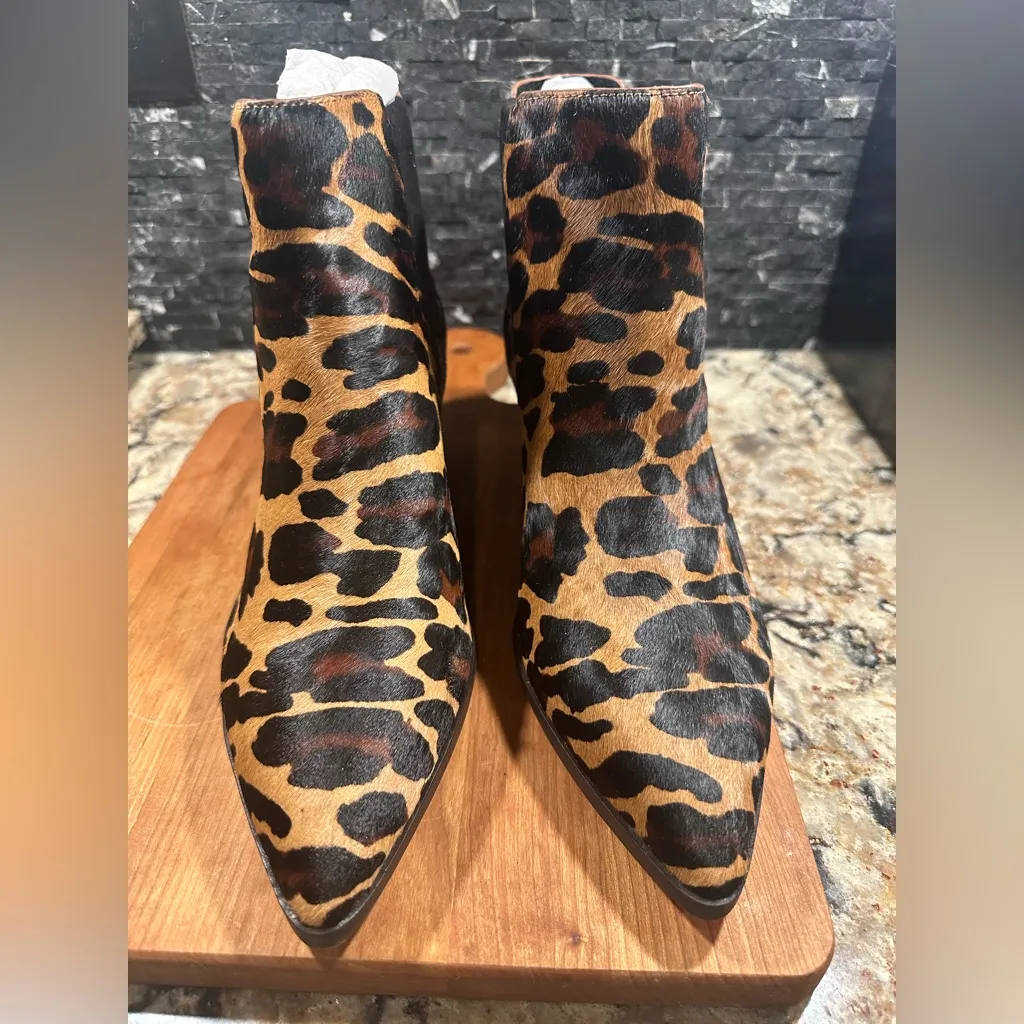 Sole Society Lilianna Leopard Ankle Boot New Bootie Size 10 Calf Hair - Image 2