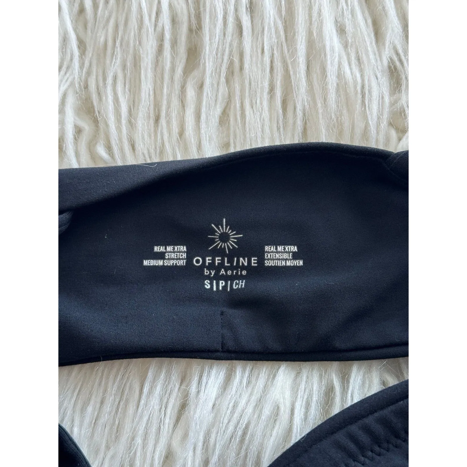 OFFLINE By Aerie Real Me Xtra Square Neck Sports Bra Black Size Medium - Image 7