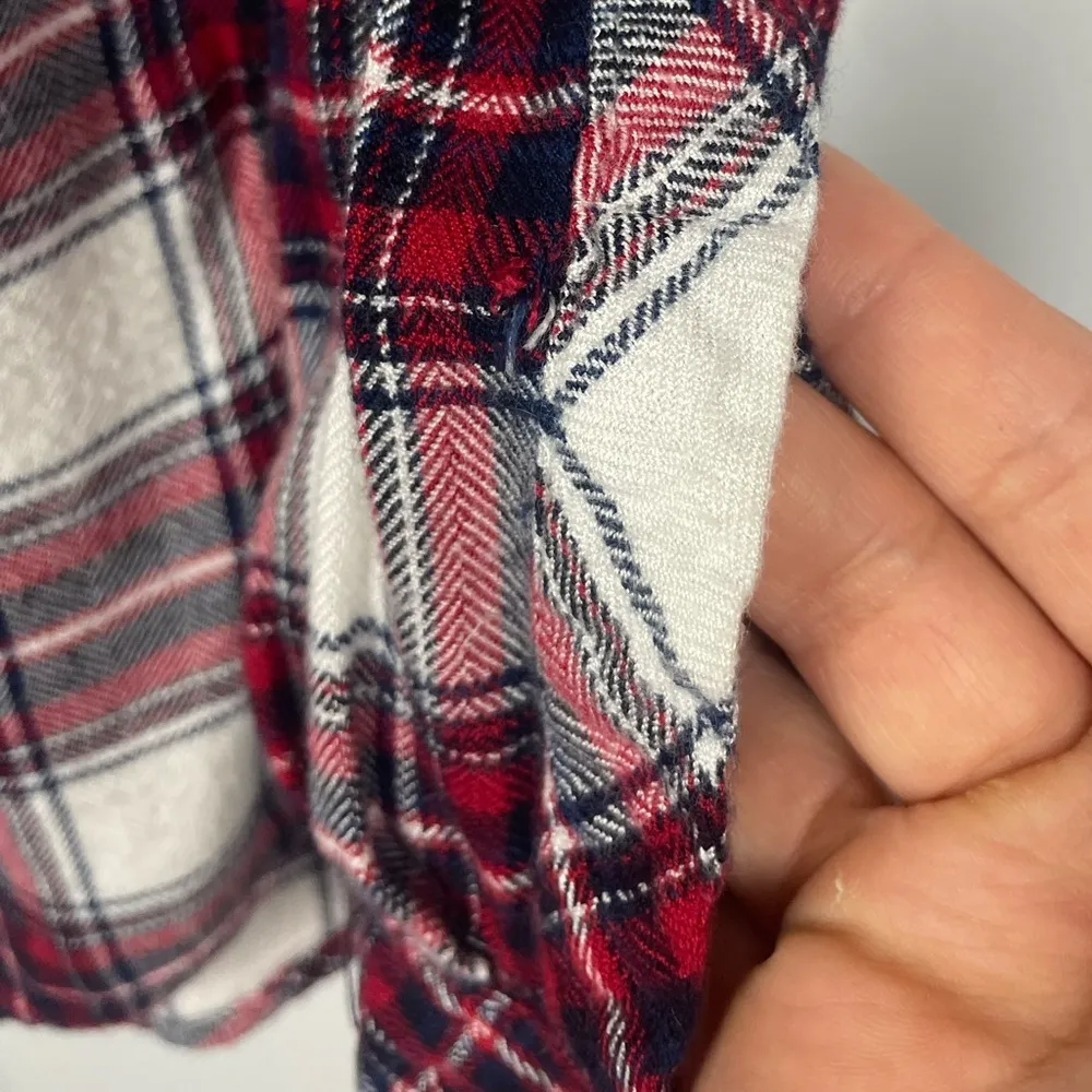 Rails Red White Checked Plaid Long Sleeve Button Up Blouse‎ - Image 3