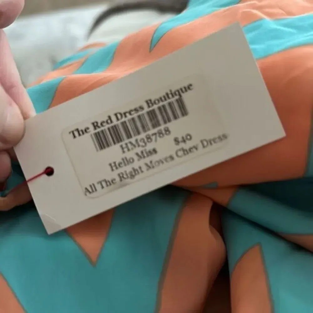 BOUTIQUE PINK OWL All The Right Moves‎ Chevron Dress Size Medium NWT - Image 4