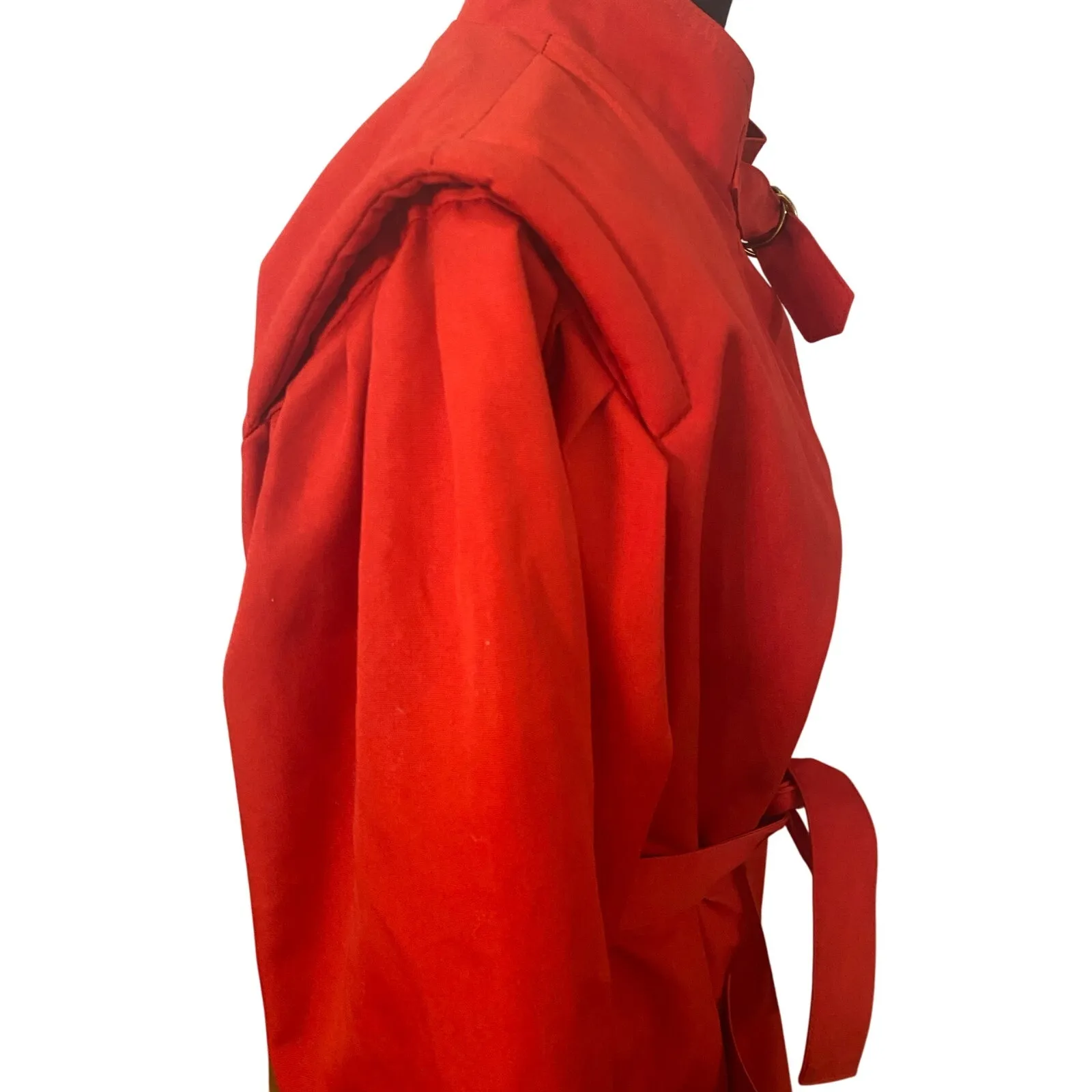 Vintage Misty Harbor Red Trench Coat Womens Size 8 Regular USA ILGWU Union Label - Image 3