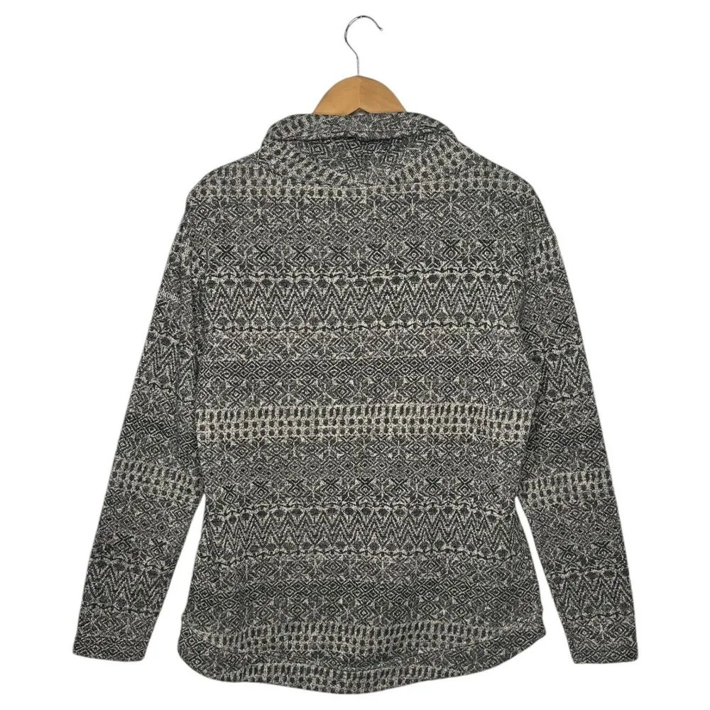 Columbia Sweater Womens M Geometric Pullover High Neck Long Sleeve Outdoor Gray - Image 2