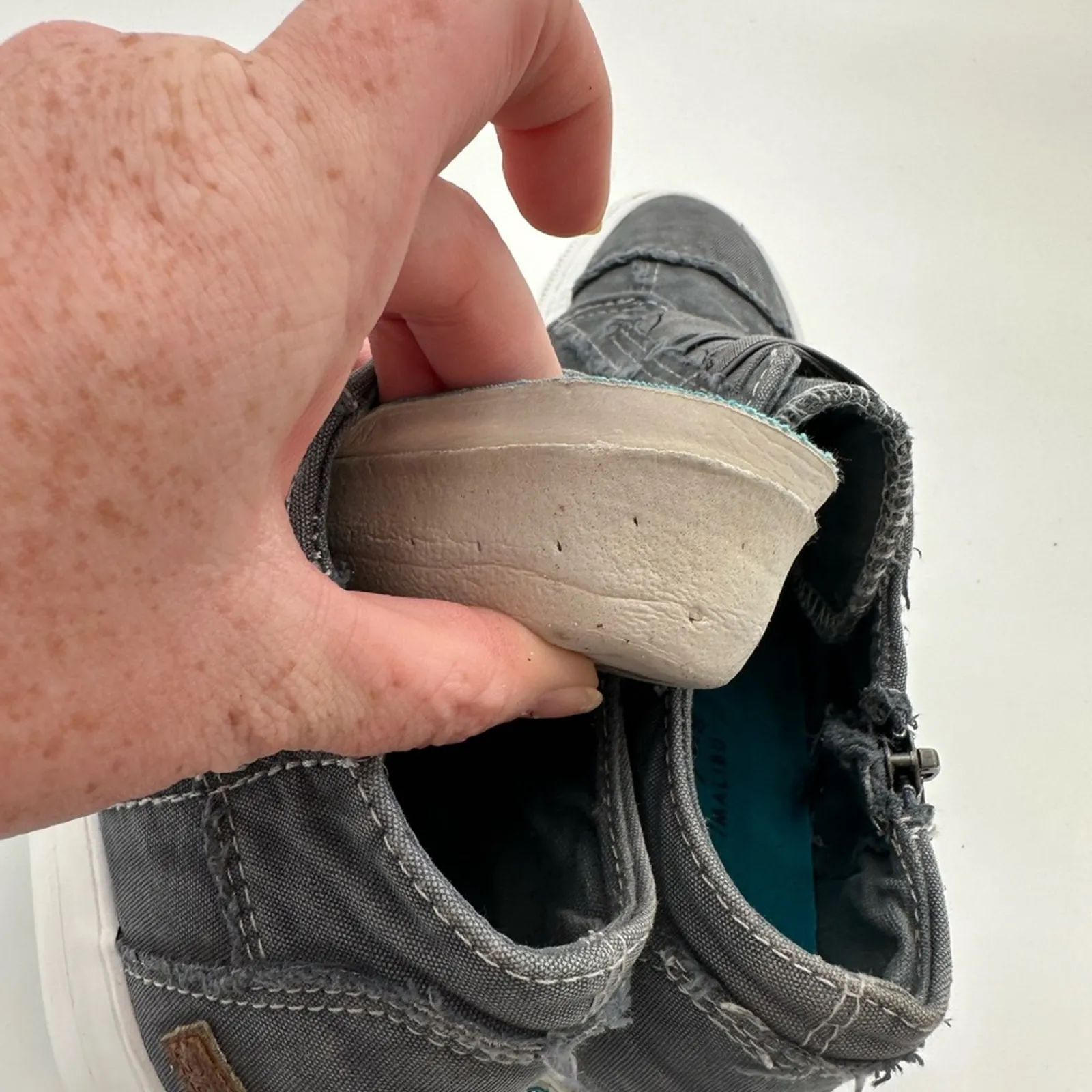 Blowfish Dark Gray Mamba Wedge Slip On Canvas Sneakers Women's Size 7.5 - Image 9