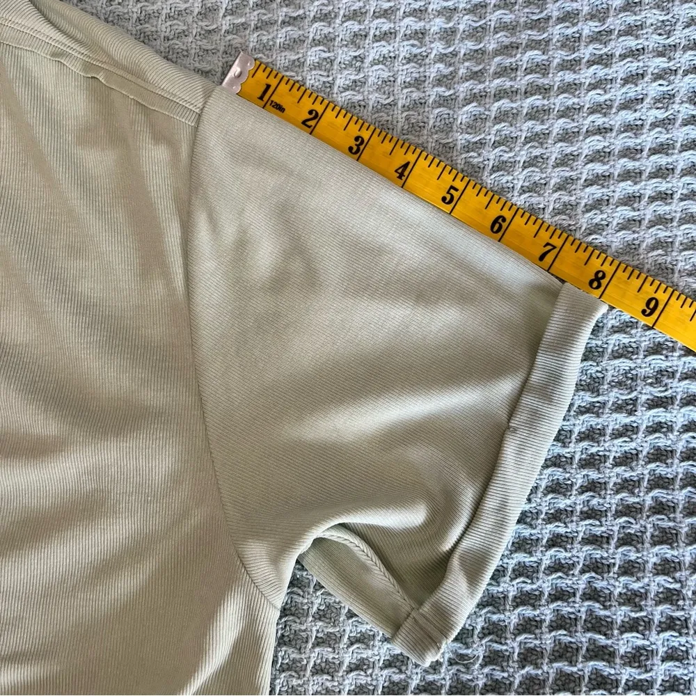 Anthropologie Saturday Sunday Green Faux Wrap Shirt Top Womens S Small Blouse - Image 8