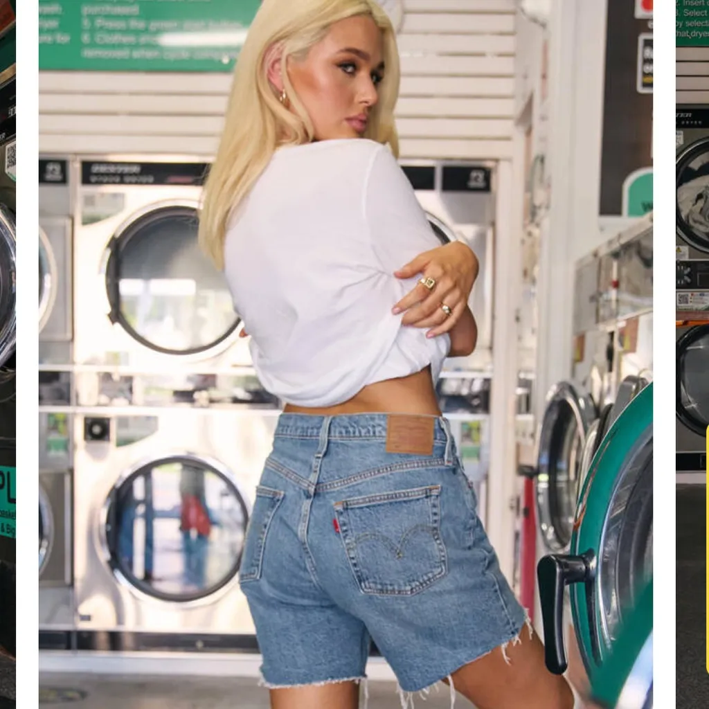 Levi’s 501 mid thigh Denim Distressed Women high rise Shorts - Image 2