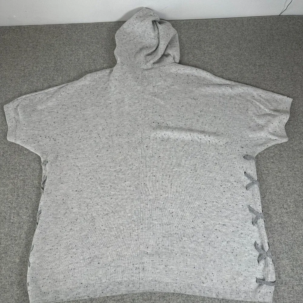 Cabi Small Womens Sweater Hooded Oversized Gray Long Dolman Short Sleeve - Image 8