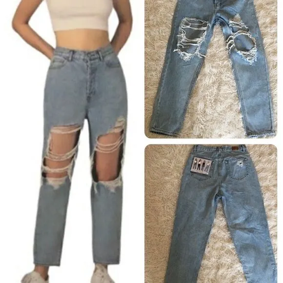 SIMPLE SOCIETY BUTTON FLY HIGH WAIST JEANS - Image 2