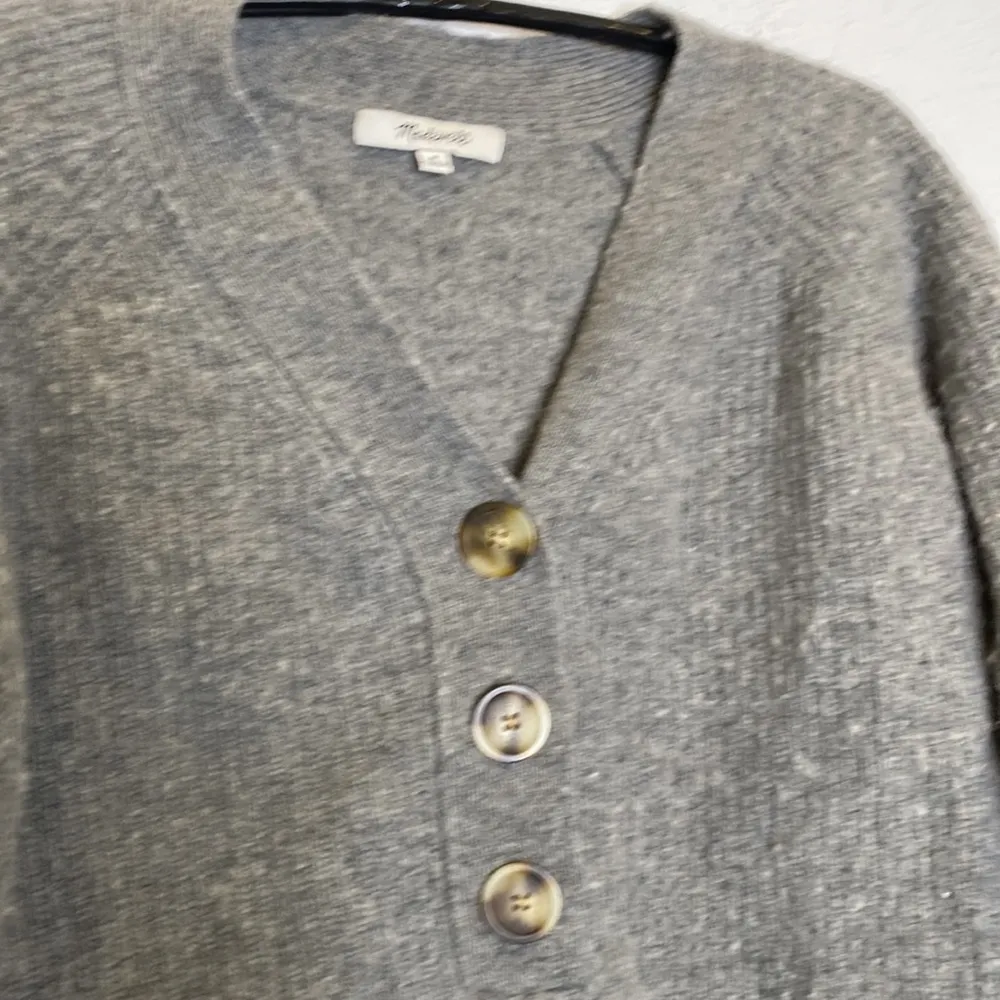 Madewell Lyle Ribbed Henley Merino Wool Pullover V-Neck Sweater Knit EUC Sz M - Image 2