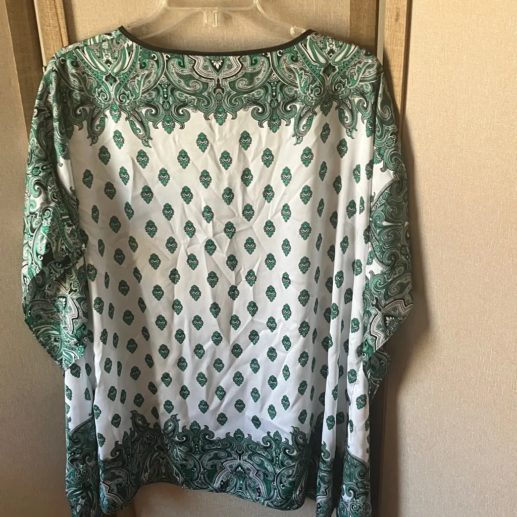 Dana Buchman Paisley caftan style Top large - Image 10