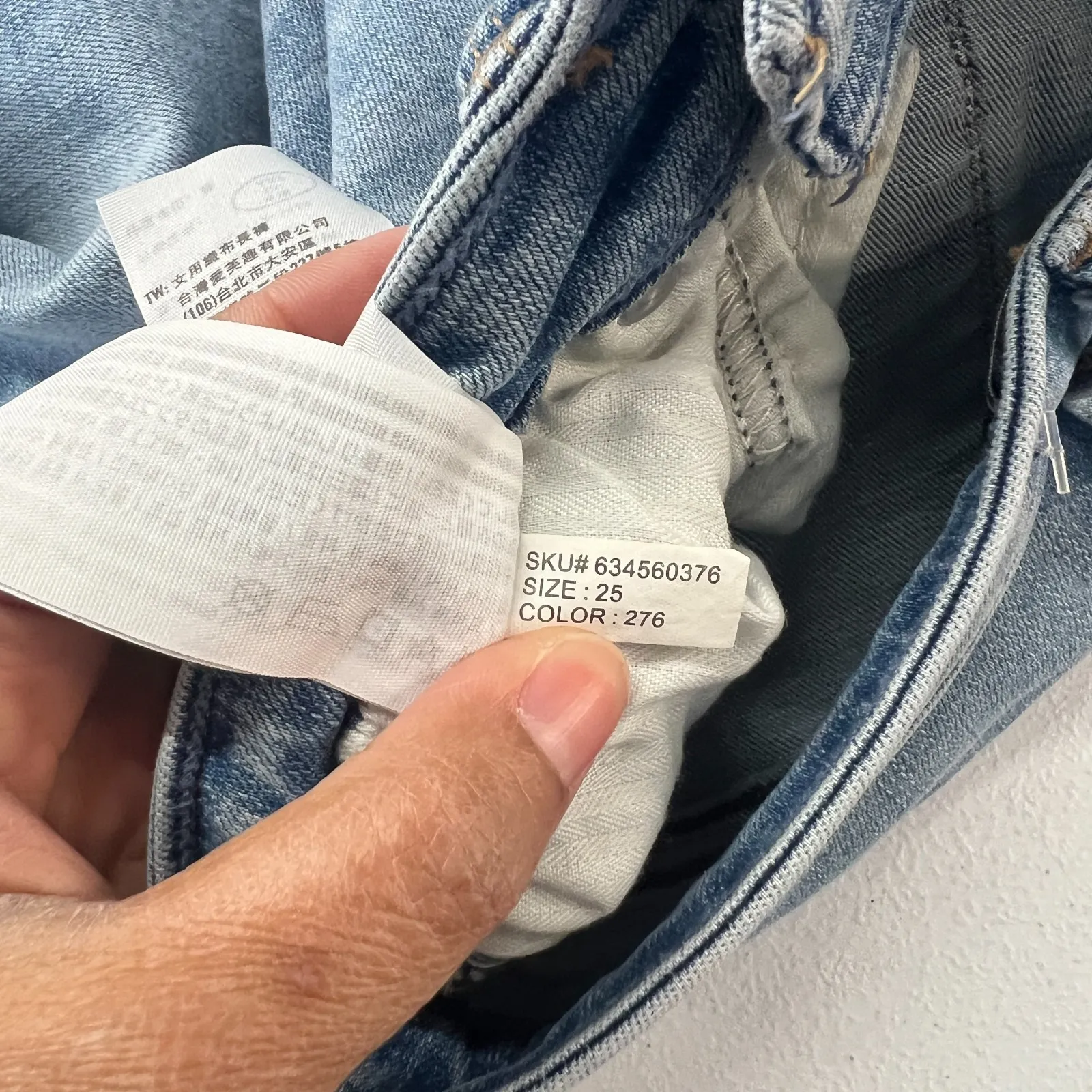 Abercrombie & Fitch Simone Ankle Jeans Womens 0 Blue Denim Frayed Hem High Rise - Image 13