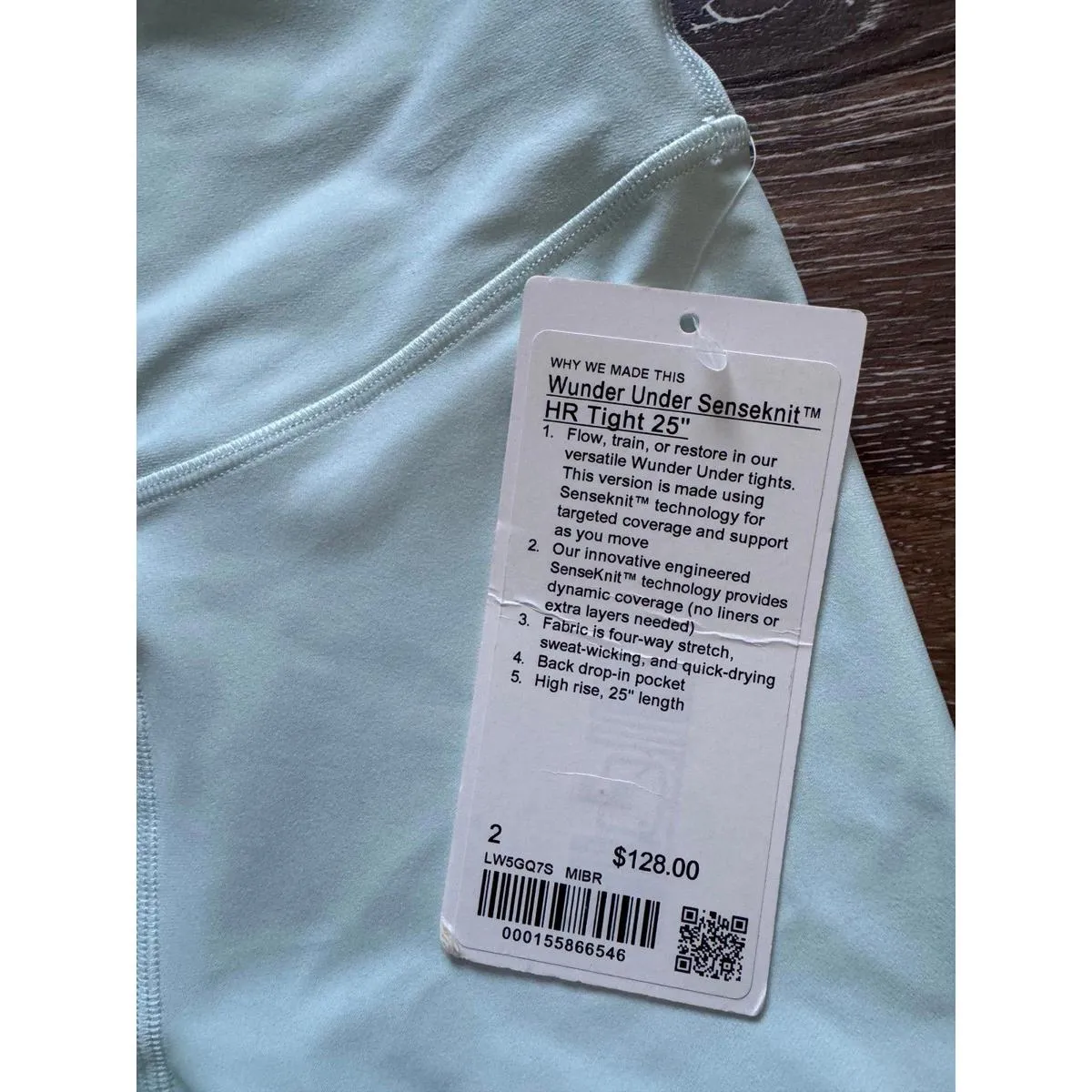 Lululemon Wunder Under SenseKnit High Rise 25” Mint Breeze Size 2 NWT - Image 5
