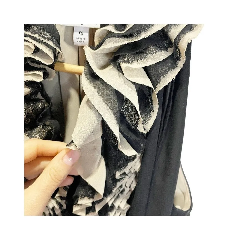 Robert Rodriguez Neiman Marcus Target Womens XS Black Sleeveless Ruffled Top - Image 4