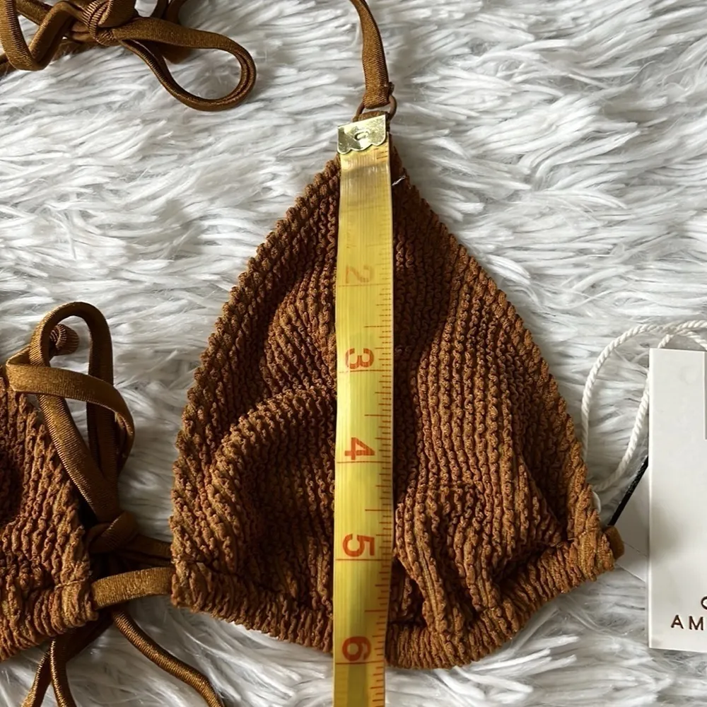 New Good American Always fits tiny ties top in bronze brown001 size S/M - Image 7