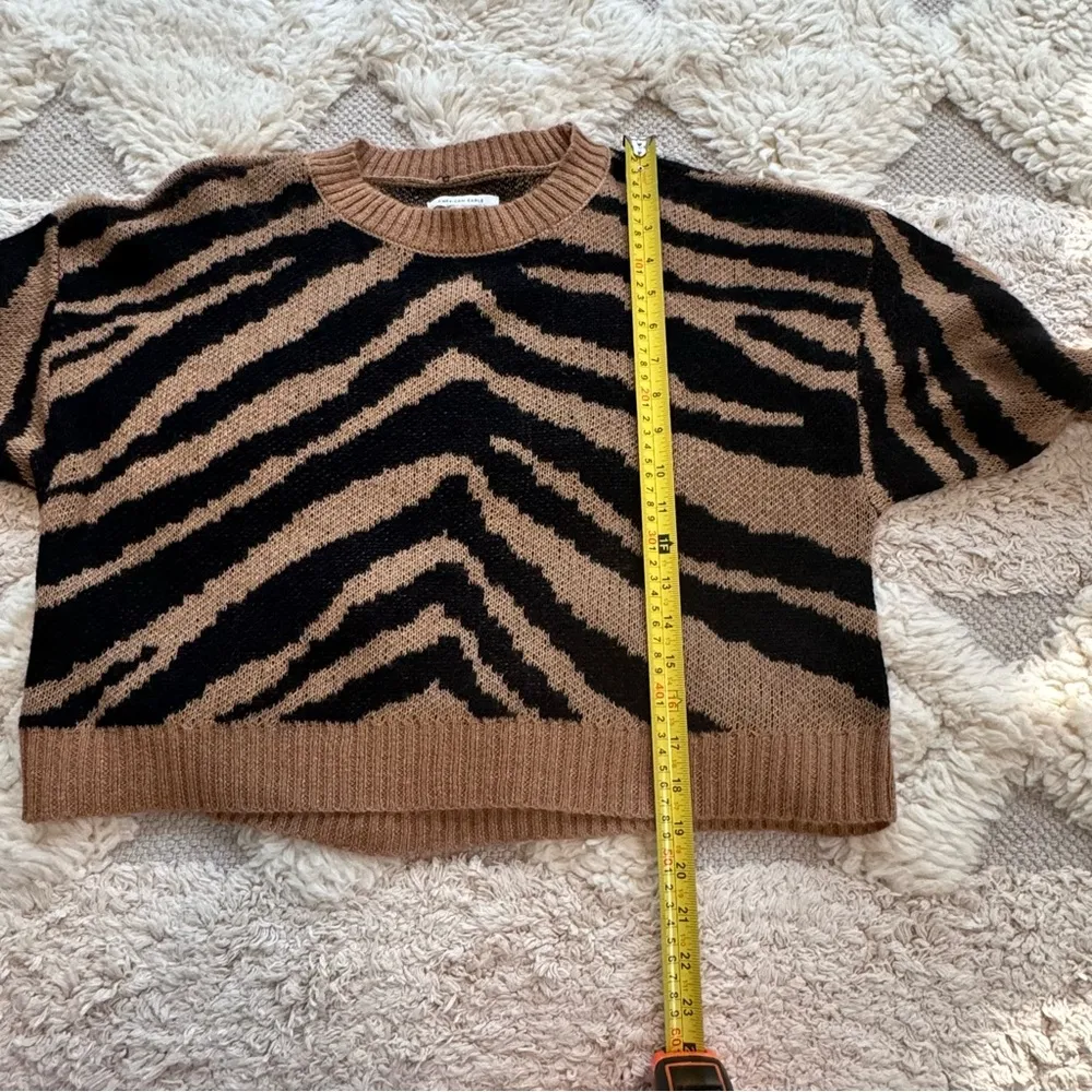 American Eagle oversized crew neck sweater wool blend size extra small - Image 6