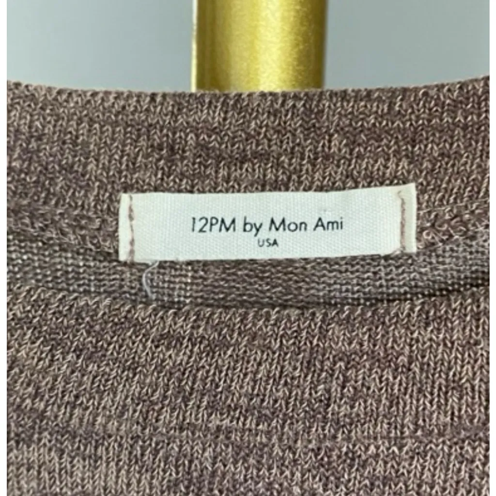 12PM by Mon Ami Sweater Striped Long Patch Sleeve Color Block Preppy Academia L - Image 4