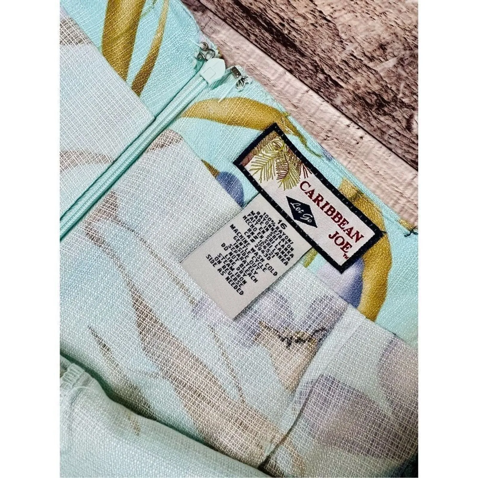 NWT Caribbean‎ Joe Tropical Floral Crystal Blue Skort Skirt sz 14 - Image 5