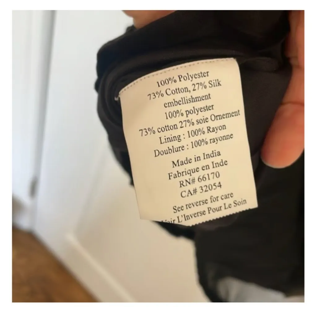 NWT Anthropologie Pankaj & Nidhi Cocktail Dress Black Floral Pattern Sz Small - Image 10