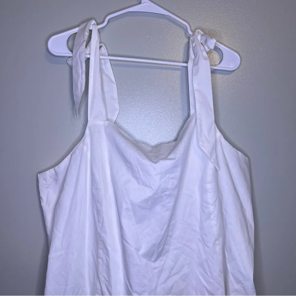 NWT And Now This Tie Shoulder Sleeveless Mini Dress White SZ 3X Minimalist - Image 3