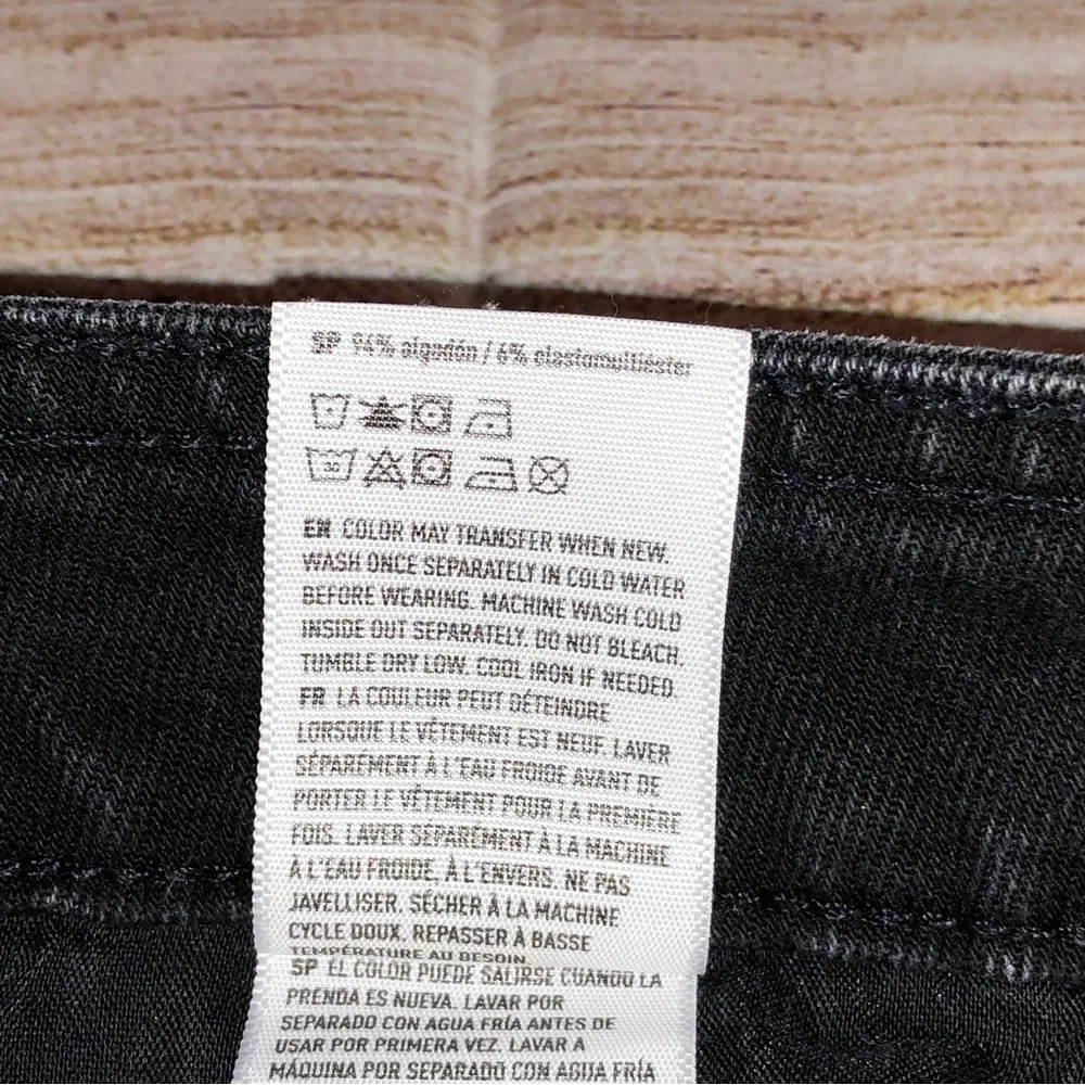 American Eagle Black Button Up Denim Jean Mini Skirt With Pockets Size 2 - Image 5