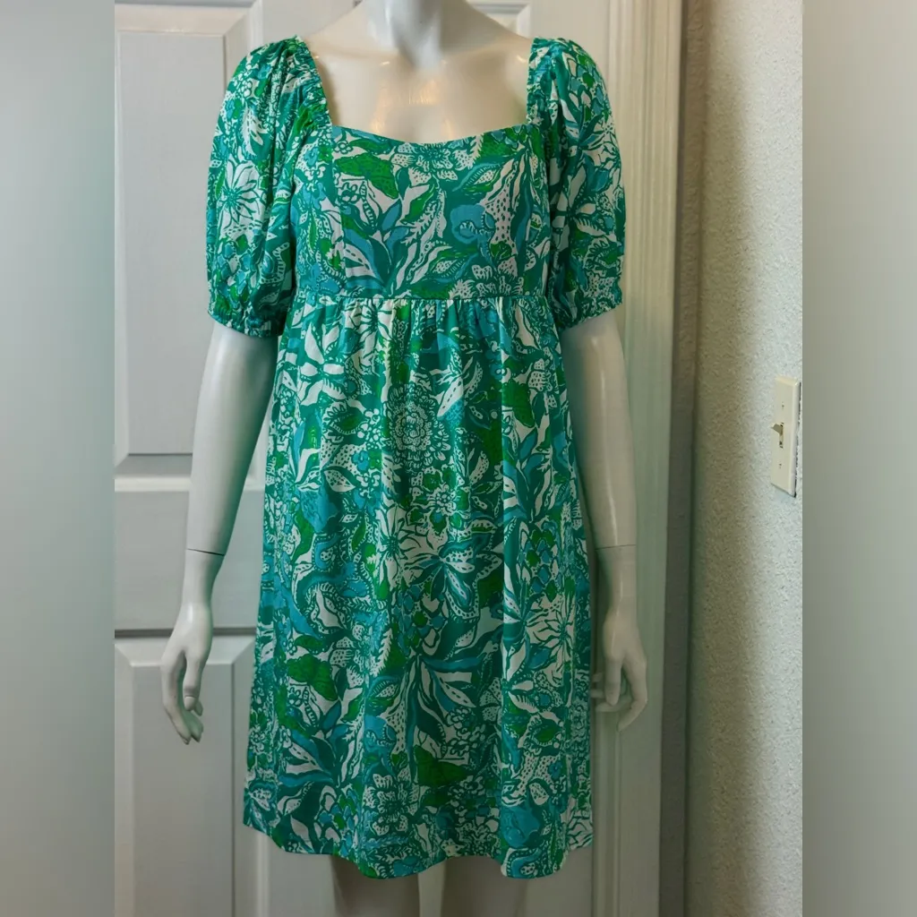 Lilly Pulitzer Delaney Forest Fairy  Short Sleeve Square Neck Mini Dress Size 8 - Image 2