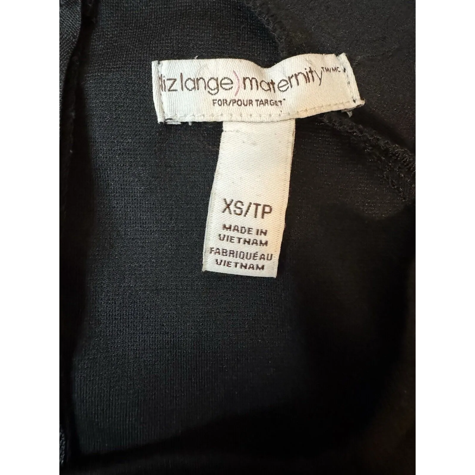 Womens Liz Lange Maternity Bodycon Dress Black Sz Xsmall Short Sleeve - Image 3