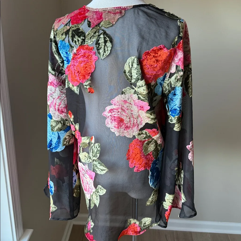 Show Me Your MuMu Hippie Dippie Floral Bell Sleeve Velvet Top - Image 7