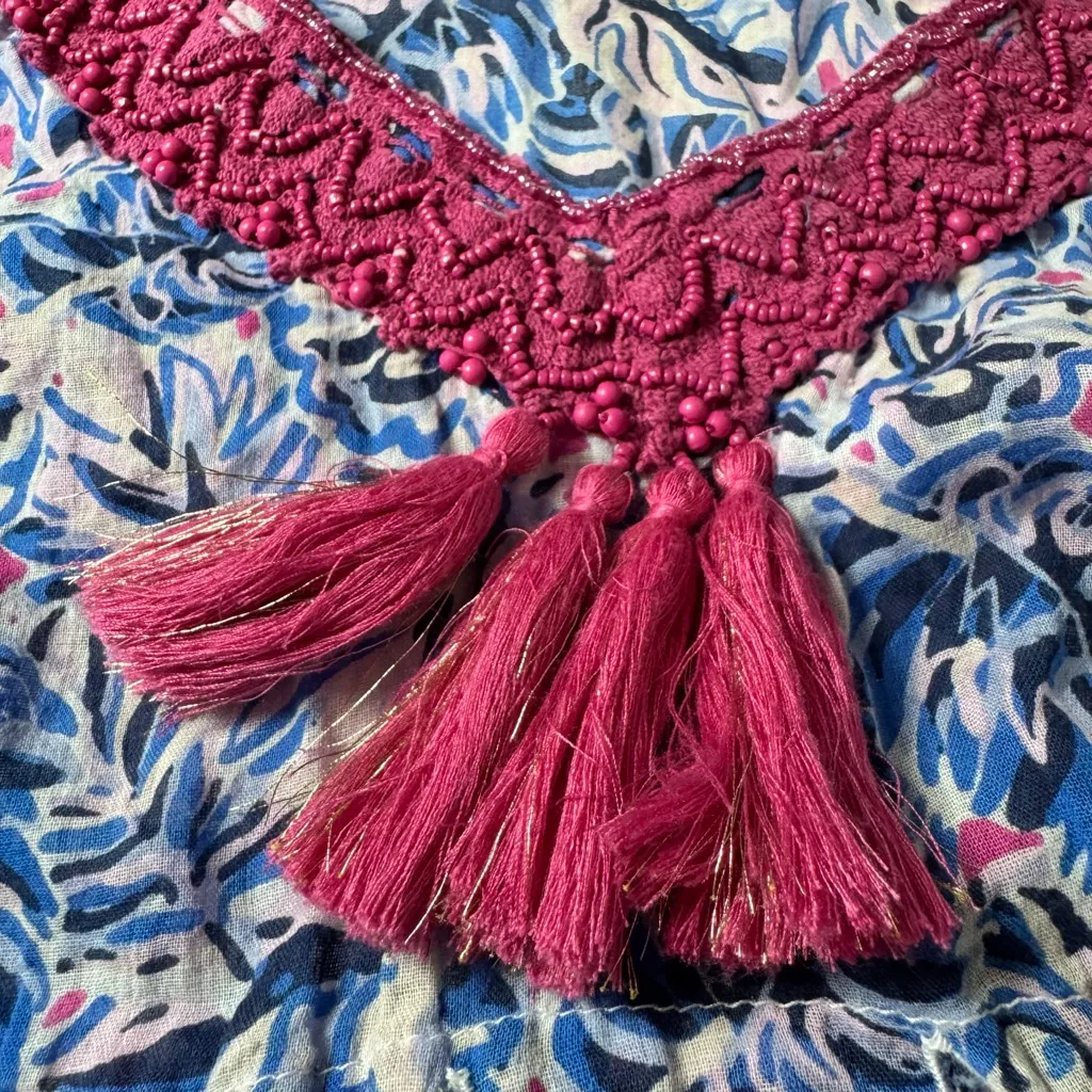 Simply Southern Swim Beach Cover-Up Size S-M Blue & Pink - Image 8