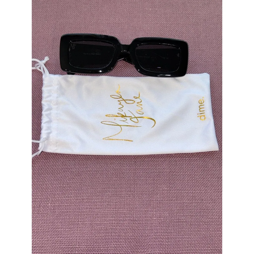 dime optics Bad Beach Sunglasses in Black & Grey Polarized Womens New Sunnies - Image 6