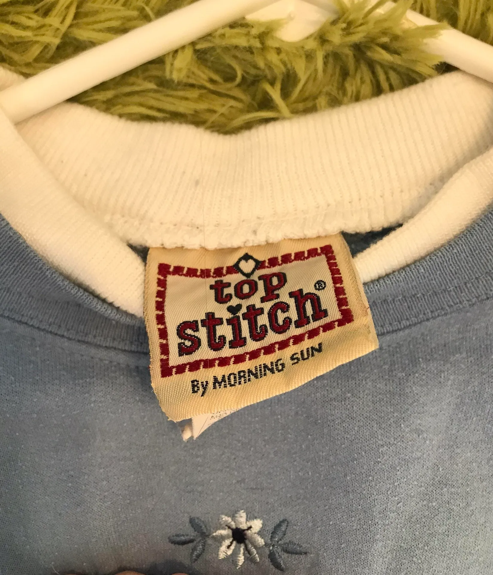 Vintage Embroidered Crewneck Blue Size L - Image 4