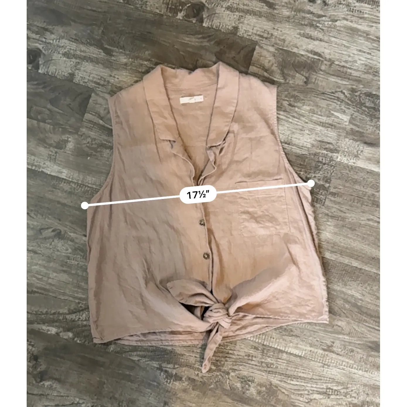 LE LIS Tie-Front Tank Top Sleeveless Button Down Collared‎ Casual Top M - Image 7