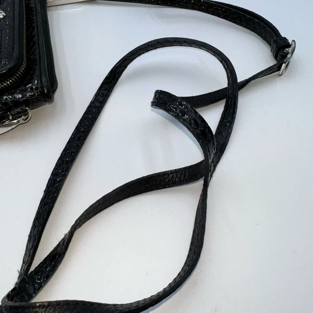 Brighton Vintage Small Crossbody Croc Embossed Wallet - Image 12