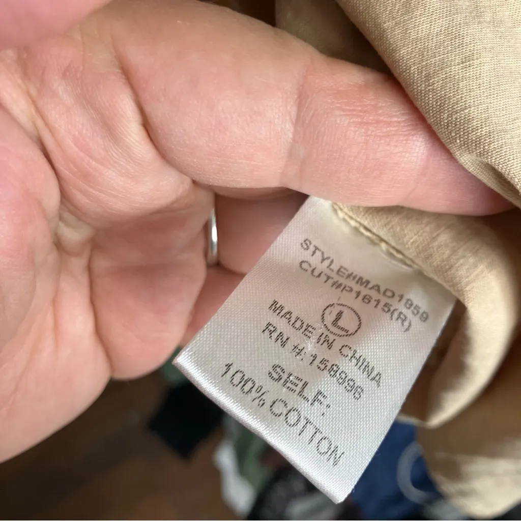 Aaron‎ & Amber tan tiered dress 100% cotton women’s size large casual neutral - Image 4