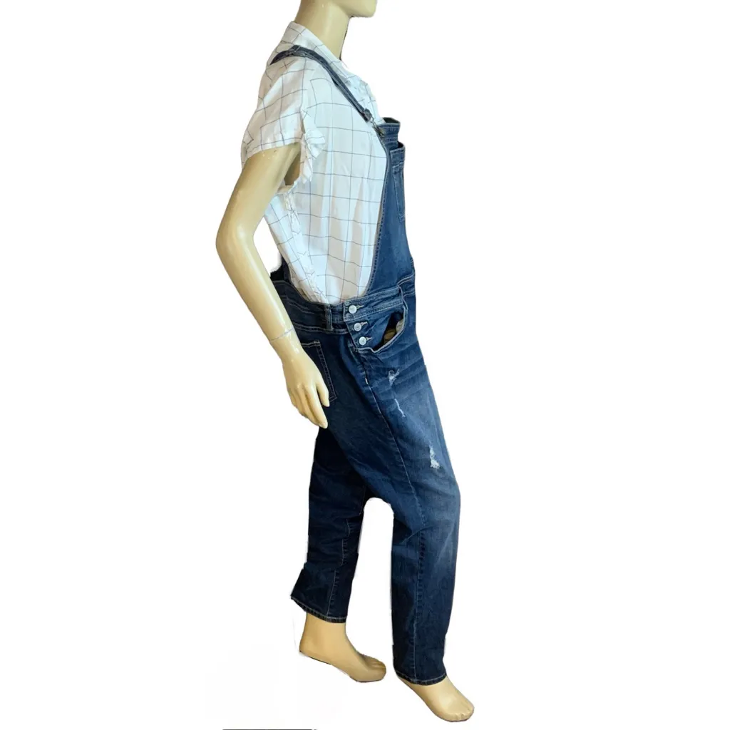 TORRID DISTRESSED DENIM OVERALLS (18) - Image 7