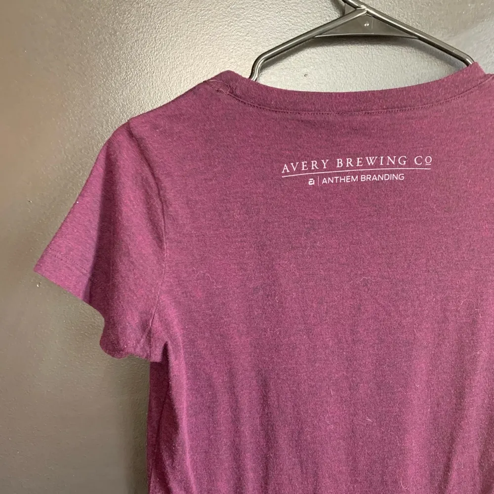 Avery Brewing CO Beer Tee Shirt Purple Beer womens small - Image 5