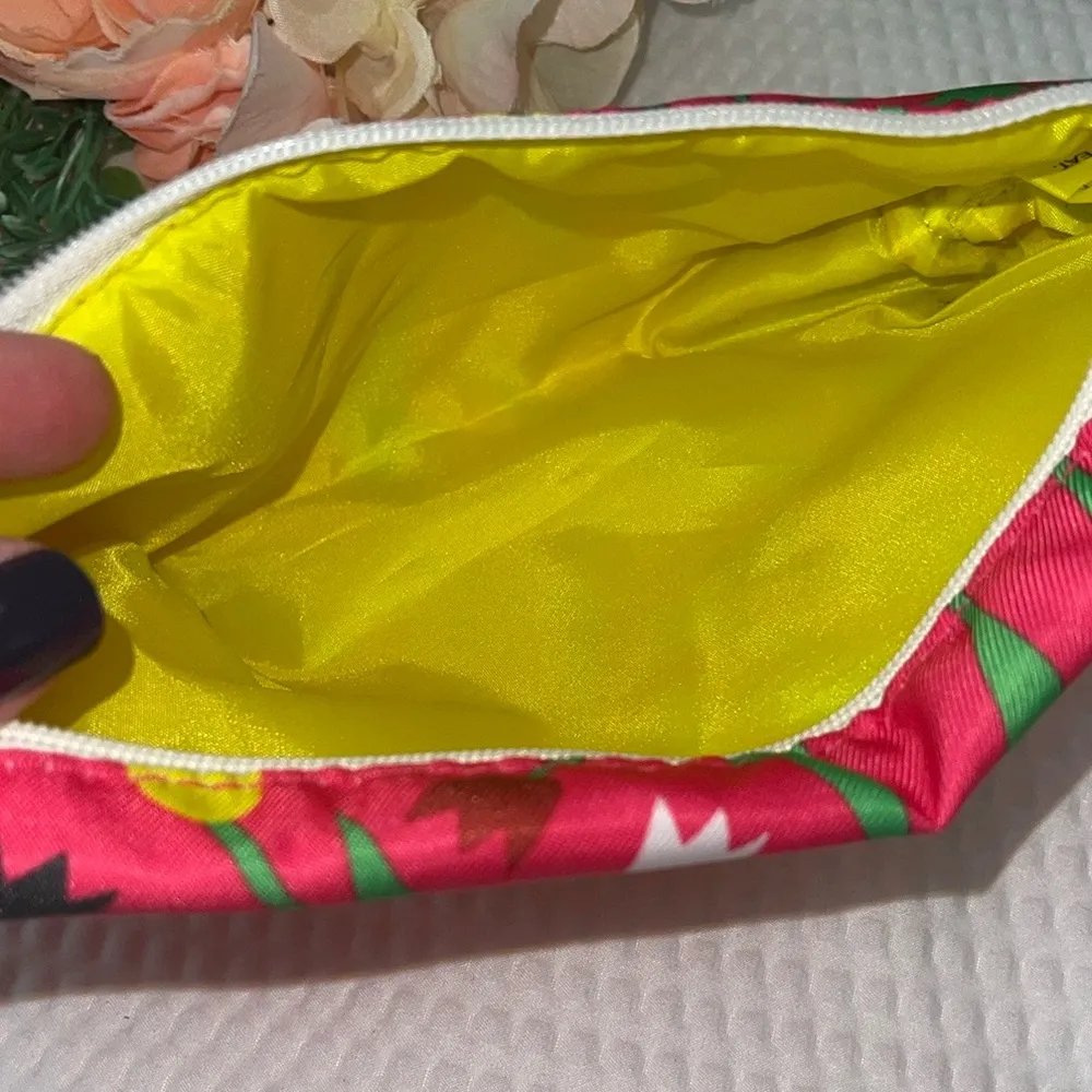 Clinique Pink Zippered Tulip Donald Robertson Makeup Cosmetic Bag - Image 3